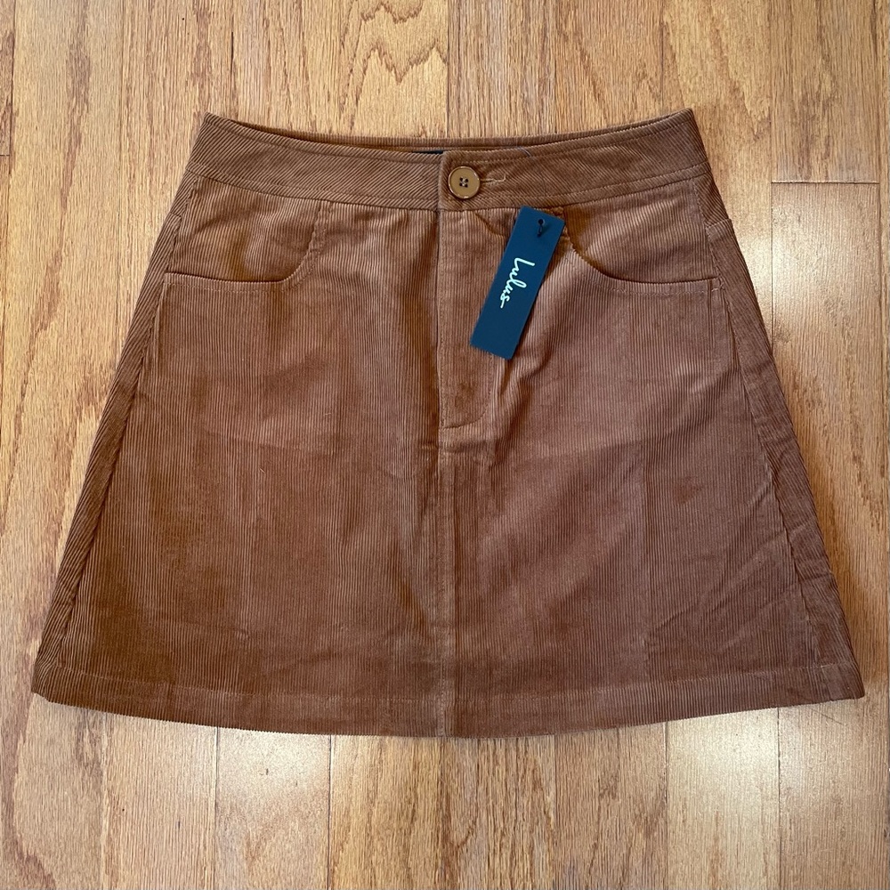 Rare Lulu’s Cute Coordination Rust Brown Corduroy Mini Skirt